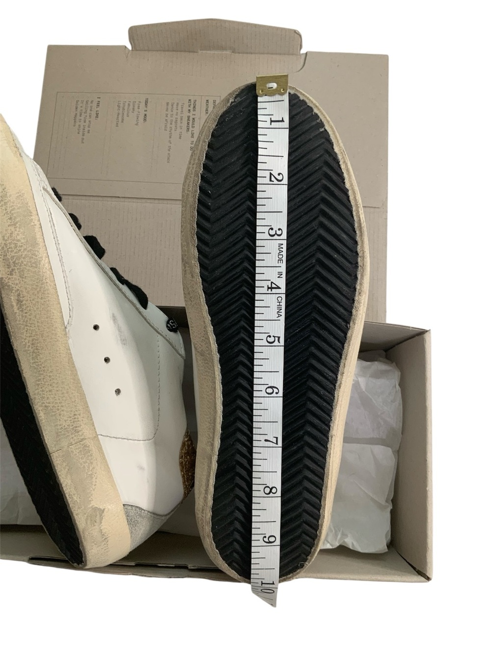 Golden Goose White Low-Top Sneakers with Silver Star and Gold Heel - Picture 6 of 7